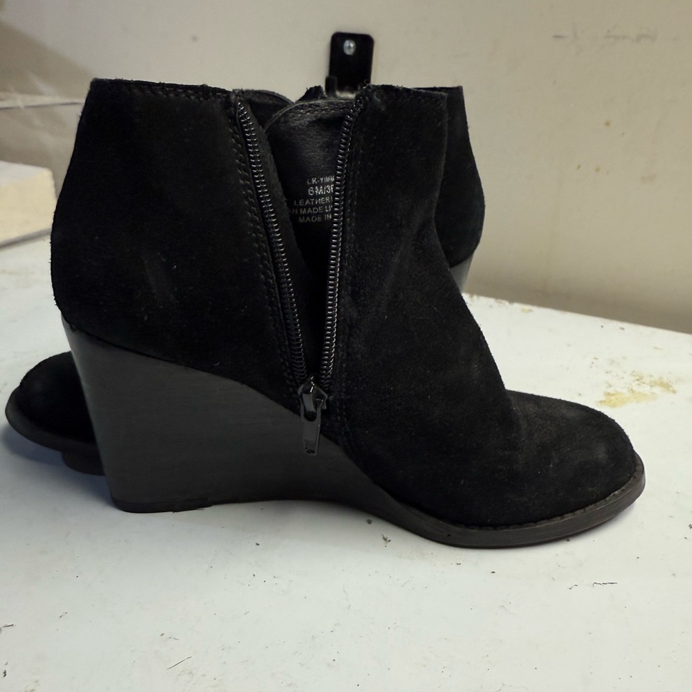 Lucky Brand Black Suede Ankle Booties